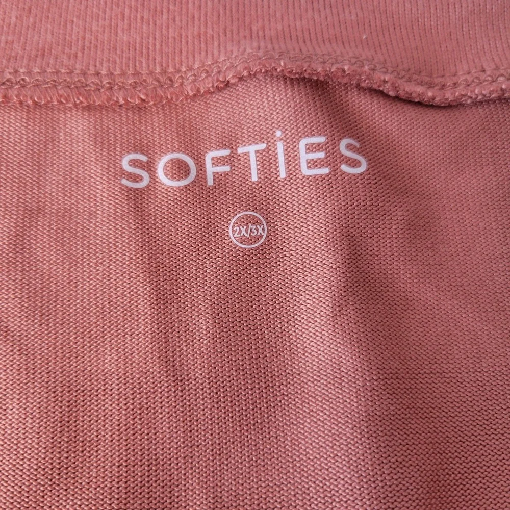 Softies Dream Ruffle Top and Short Set Women 2X/3X Copper Rose Loungewear 2200-6
